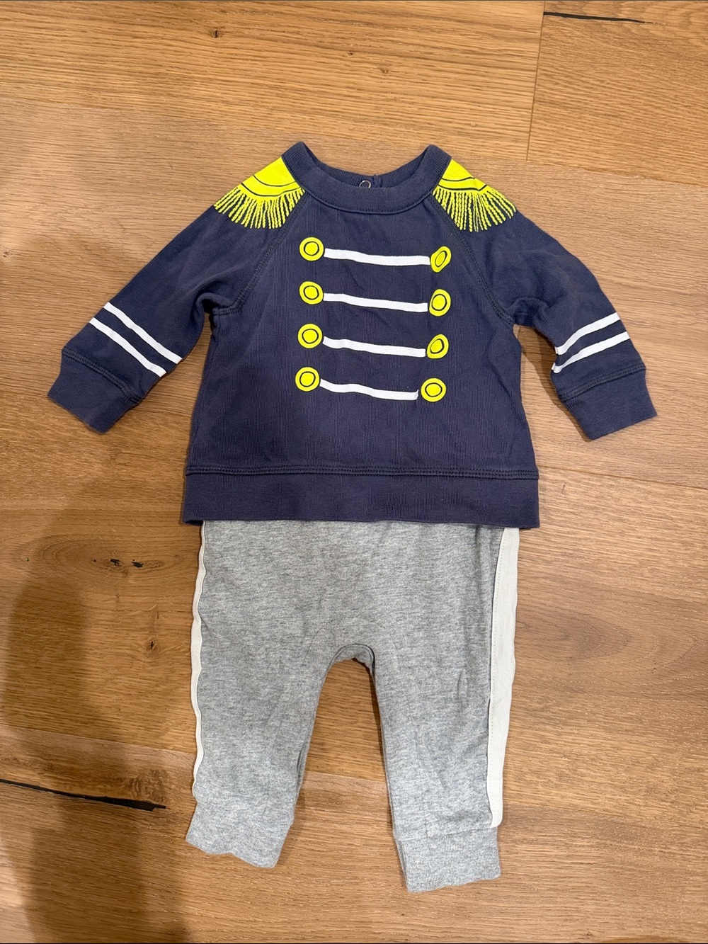 GAP Navy & Yellow Military-Style Baby One-Piece Bodysuit